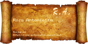 Rozs Antonietta névjegykártya